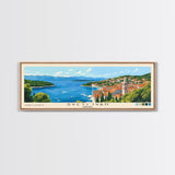 Sveti Ivan , Croatia Panoramic Beach Print, Vacation Gift, Croatia Wall Art, Framed Canvas Print, Framed Beach Painting