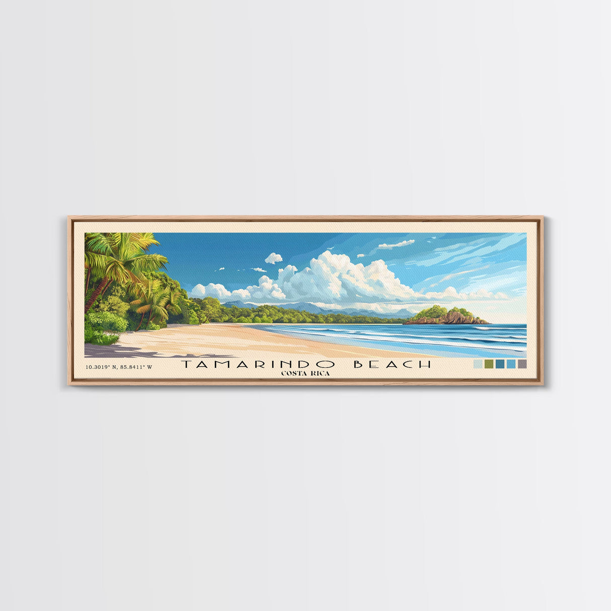 Tamarindo Beach, Costa Rica Panoramic Print, Vacation Gift, Costa Rica Wall Art, Vacation Wall Art, Vacatation Memories, Beach Decor, Beach Or Lakehouse Art