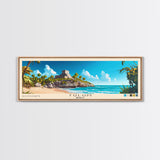 Tulum, Mexico Panoramic Print, Vacation Gift, Mexico Wall Art, Beach Painting, Beach Decor, Large Wall Art, Wood Frame Art