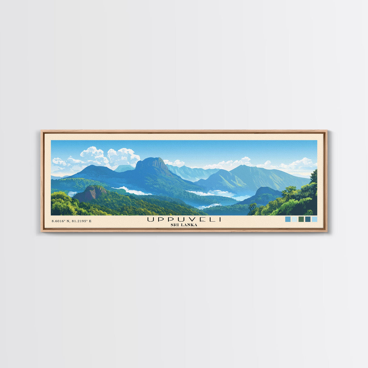 Uppuveli, Sri Lanka Panoramic Beach Print, Vacation Gift, Sri Lanka Wall Art, Beach Painting, Beach Decor, Beach Painting