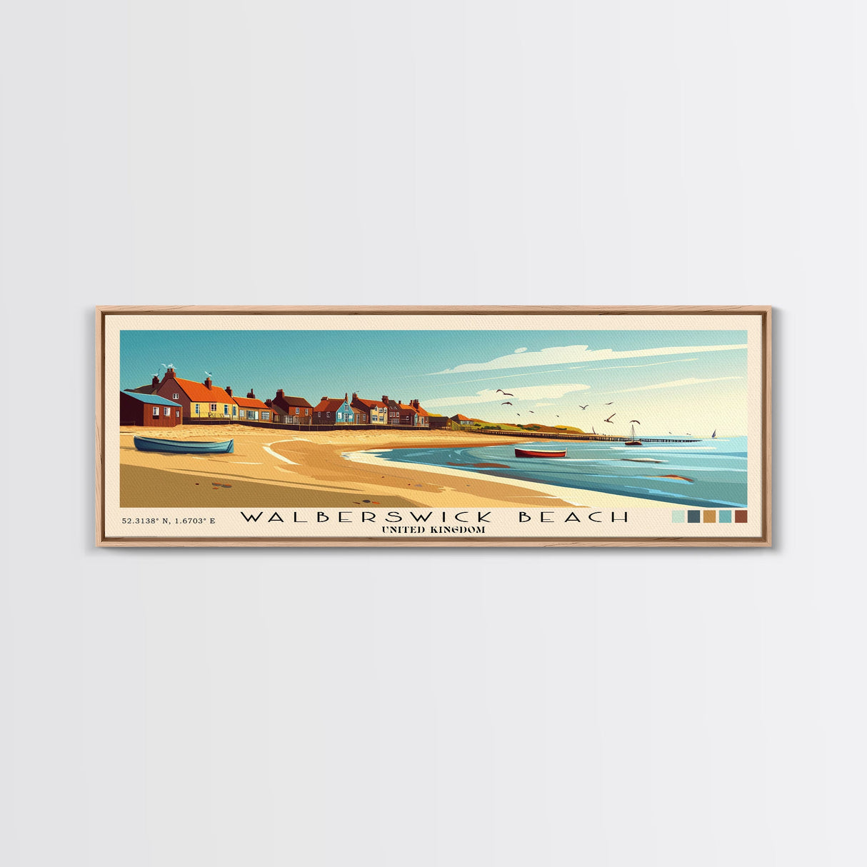 Walberswick Beach, United Kingdom Panoramic Print, Vacation Gift, United Kingdom Wall Art, Vacation Wall Art, Vacatation Memories, Beach Decor, Beach Or Lakehouse Art