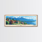 Zapallar, Chile Panoramic Print, Vacation Gift, Chile Wall Art, Beach Painting, Beach Decor, Beach Or Lakehouse Art