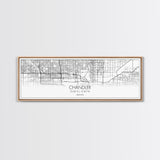 Panoramic Chandler City Map, Arizona Art, Map Print, Minimalist Wall Art, Canvas Art, Housewarming Gift, Street Map Art, Closing Gift