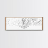 Panoramic Chattanooga City Map, Tennessee Art, Map Print, Minimalist Wall Art, Canvas Art, Housewarming Gift, Street Map Art, Closing Gift