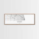 Panoramic Chicago City Map, Illinois Art, Map Print, Minimalist Wall Art, Canvas Art, Housewarming Gift, Street Map Art, Closing Gift