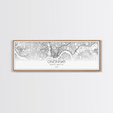 Panoramic Cincinnati City Map, Ohio Art, Map Print, Minimalist Wall Art, Canvas Art, Housewarming Gift, Street Map Art, Closing Gift