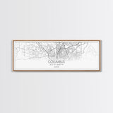 Panoramic Columbus City Map, Georgia Art, Map Print, Minimalist Wall Art, Canvas Art, Housewarming Gift, Street Map Art, Closing Gift