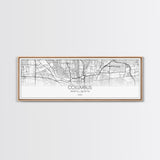 Panoramic Columbus City Map, Ohio Art, Map Print, Minimalist Wall Art, Canvas Art, Housewarming Gift, Street Map Art, Closing Gift