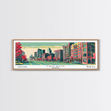 Chicago Illinois Panoramic Travel Poster Canvas Print