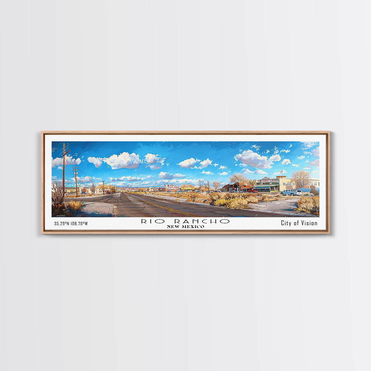 Rio Rancho New Mexico Panoramic Print, Elegant Framed Canvas Print, City Travel Poster, Home Decoration, Office Wall Art