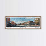 Salem Oregon Panoramic Print, Beautiful Framed Canvas Print, City Travel Poster, Home Decoration, Wall Art, Office Gift