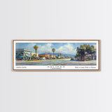 Salinas California Panoramic Print, Artistic Framed Canvas Print, Travel Poster Art, Home Decor, Living Room Wall Art