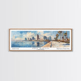 San Diego California Panoramic Print, Creative Framed Canvas Print, Travel Poster Art, Living Room Decor, Office Wall Art