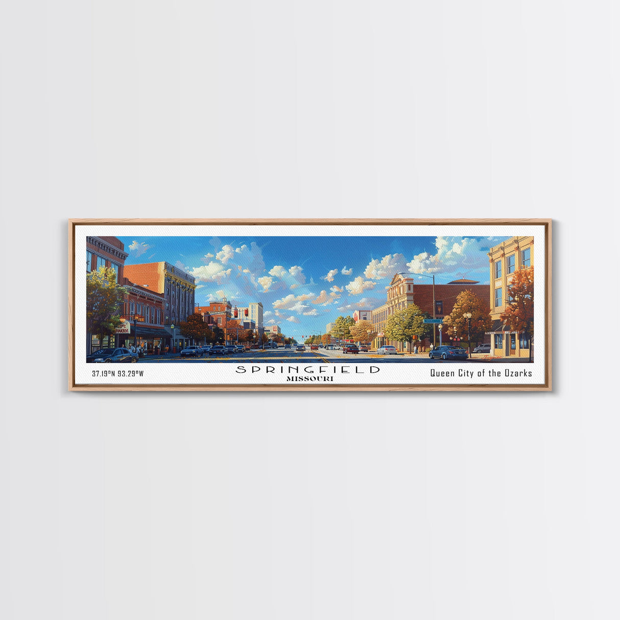 Springfield Missouri Travel Poster, Framed Canvas Print, Wall Art, Home Decor, Travel Print, Office Decor, Living Room Art, Gift Idea