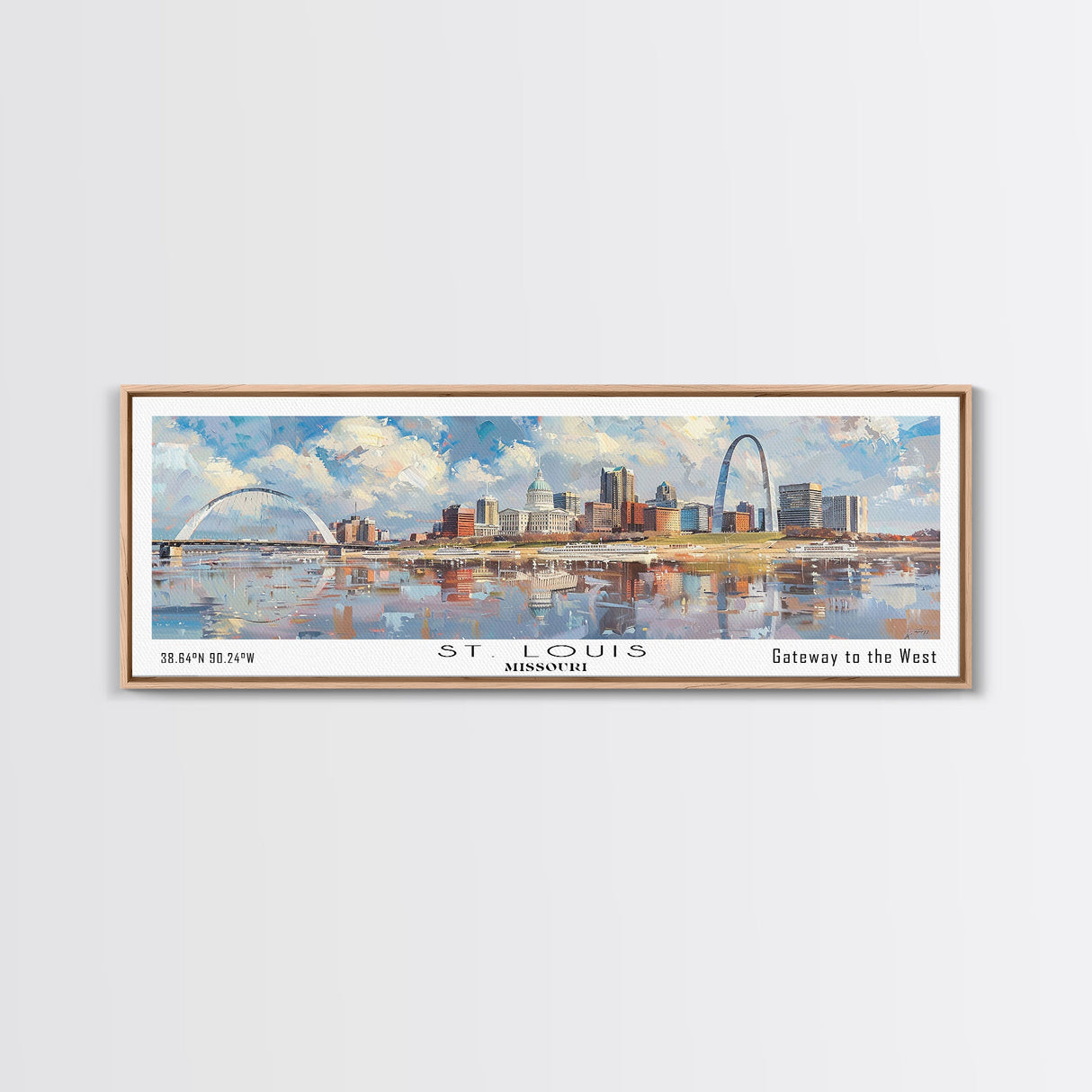 St. Louis Missouri Travel Poster, Framed Canvas Print, Wall Art, Home Decor, Travel Gift, Living Room Art, Retro Style Art, Office Decor