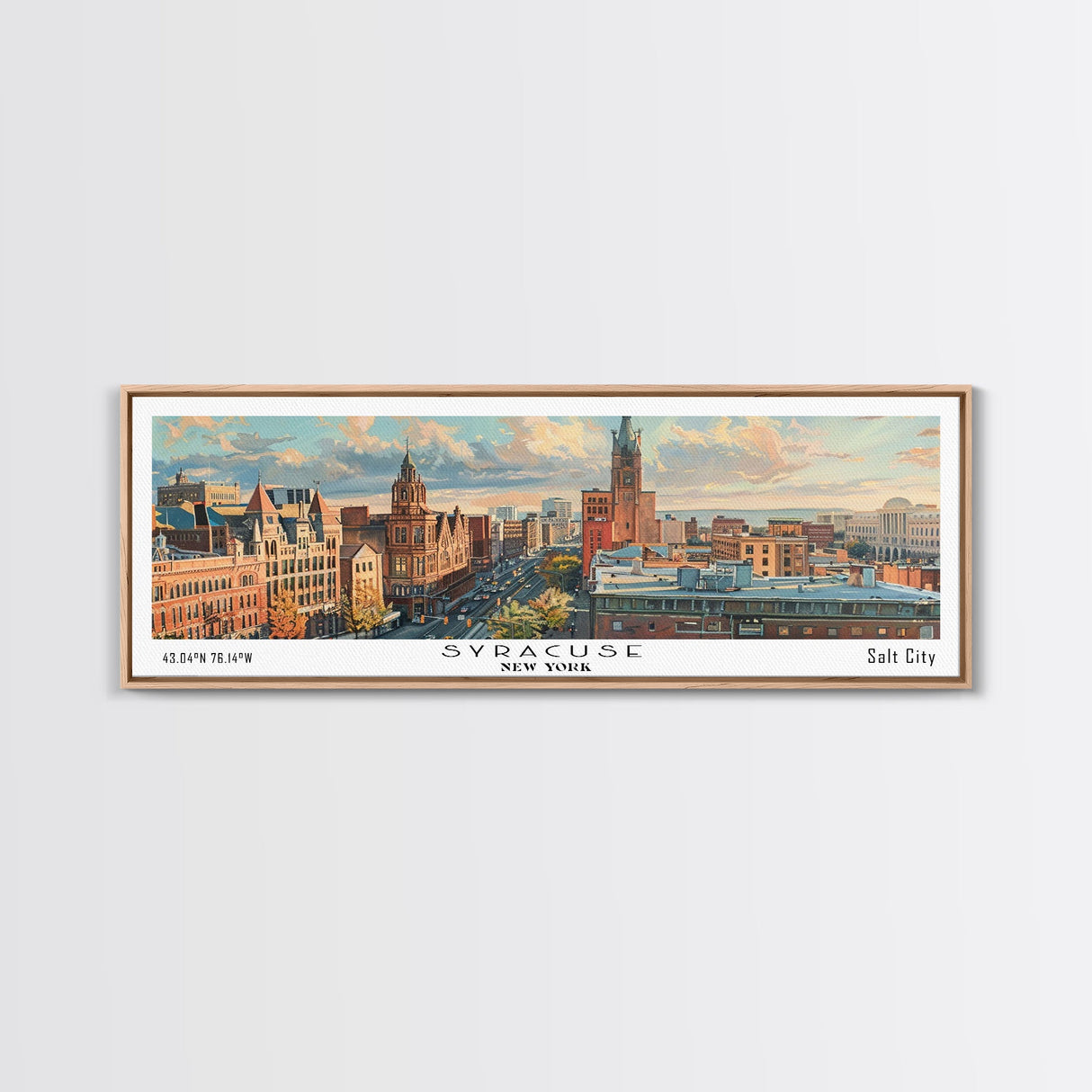 Syracuse New York Travel Poster, Framed Canvas Print, Wall Art, Home Decor, Travel Print, Office Decor, Living Room Art, Gift Idea