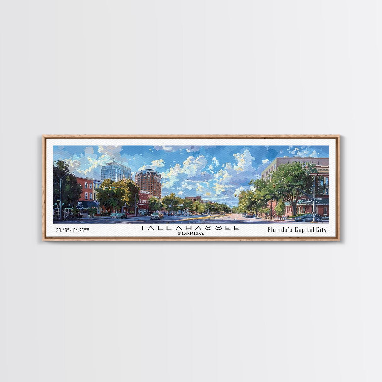 Tallahassee Florida Travel Poster, Framed Canvas Print, Wall Art, Home Decor, Travel Print, Office Decor, Living Room Art, Gift Idea