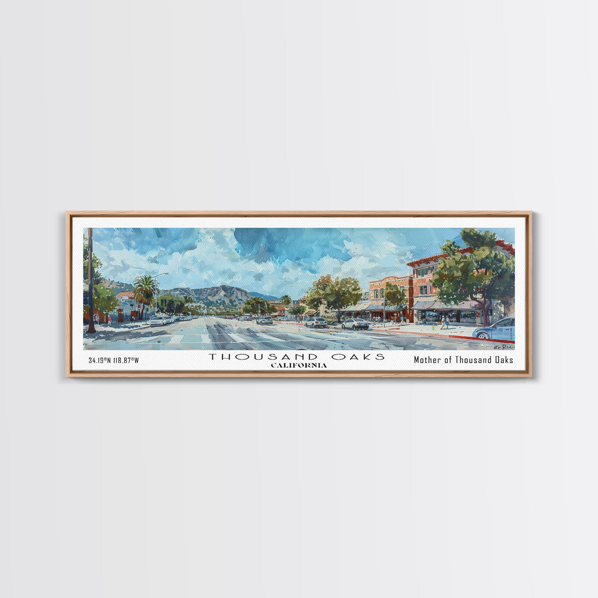 Thousand Oaks California Travel Poster, Framed Canvas Print, Wall Art, Home Decor, Travel Print, Office Decor, Living Room Art, Gift Idea