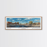 Victorville California Panoramic Wall Art, Framed Canvas Print, Retro Style Travel Poster, Unique Home Decor, Artistic Office Piece, Original Gift