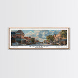 Woodbridge New Jersey Panoramic Framed Canvas Print, Artistic Travel Poster, Retro Wall Art, Unique Office Decor, Living Room Gift, Original Artwork