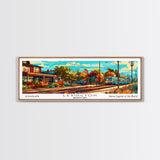 Lexington Kentucky Panoramic Framed Canvas Print, Mid Century Modern Pop Art, Retro Wall Art Decor, Travel Poster Painting