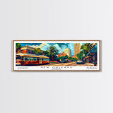 New Orleans Louisiana Panoramic Wall Art, Mid Century Modern Framed Canvas Print, Retro Pop Art Travel Poster, Home Decor