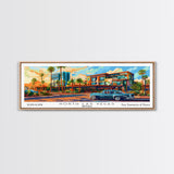 North Las Vegas Nevada Panoramic Painting, Mid Century Modern Framed Canvas Print, Pop Art Wall Hanging, Retro Travel Poster