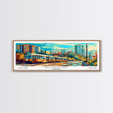 Richmond Virginia Panoramic Wall Art, Pop Art Framed Canvas Print, Mid Century Modern Home Decor, Retro Style Travel Poster