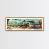 North Las Vegas Nevada Panoramic Wall Art, Mid Century Modern Framed Canvas Print, Retro Pop Art Travel Poster, Home Decor, Office Art, Gift Idea, Living Room Wall Hanging