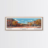 Billings Montana Panoramic Painting, Mid Century Modern Framed Canvas Print, Retro Pop Art Travel Poster, Living Room Wall Art, City Art