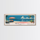 Cape Coral Florida Panoramic Painting, Mid Century Modern Framed Canvas Print, Retro Pop Art Travel Poster, Home Decor, City Print