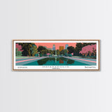 Indianapolis Indiana Panoramic Painting, Mid Century Modern Framed Canvas Print, Retro Pop Art Travel Poster, Office Decor