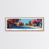 Jurupa Valley California Panoramic Painting, Mid Century Modern Framed Canvas Print, Retro Pop Art Travel Poster, Home Decor