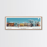 Lakewood New Jersey Panoramic Wall Art, Mid Century Modern Framed Canvas Print, Retro Pop Art Travel Poster, Living Room Art