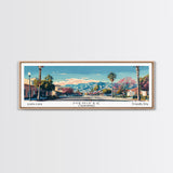 Menifee California Panoramic Wall Art, Mid Century Modern Framed Canvas Print, Retro Pop Art Travel Poster, Living Room Art