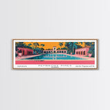 Pembroke Pines Florida Panoramic Wall Art, Mid Century Modern Framed Canvas Print, Retro Pop Art Travel Poster, City Art, Office Wall Decor, Living Room Art