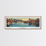 Knoxville Tennessee Panoramic Painting, Framed Canvas Print, Mid Century Modern Wall Art, Retro Pop Art Travel Poster, Cityscape Decor, Living Room Art, Office Wall Art