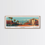 San Bernardino California Panoramic Wall Art, Mid Century Modern Framed Canvas Print, Retro Pop Art Cityscape, Travel Poster, Living Room Decor