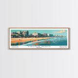 Virginia Beach Virginia Panoramic Wall Art, Mid Century Modern Framed Canvas Print, Retro Pop Art Travel Poster, Beach City Art, Home Office Decor