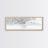 Panoramic Detroit City Map, Michigan Art, Map Print, Minimalist Wall Art, Canvas Art, Housewarming Gift, Street Map Art, Closing Gift