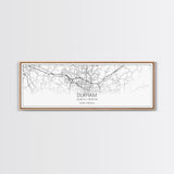 Panoramic Durham City Map, North Carolina Art, Map Print, Minimalist Wall Art, Canvas Art, Housewarming Gift, Street Map Art, Closing Gift