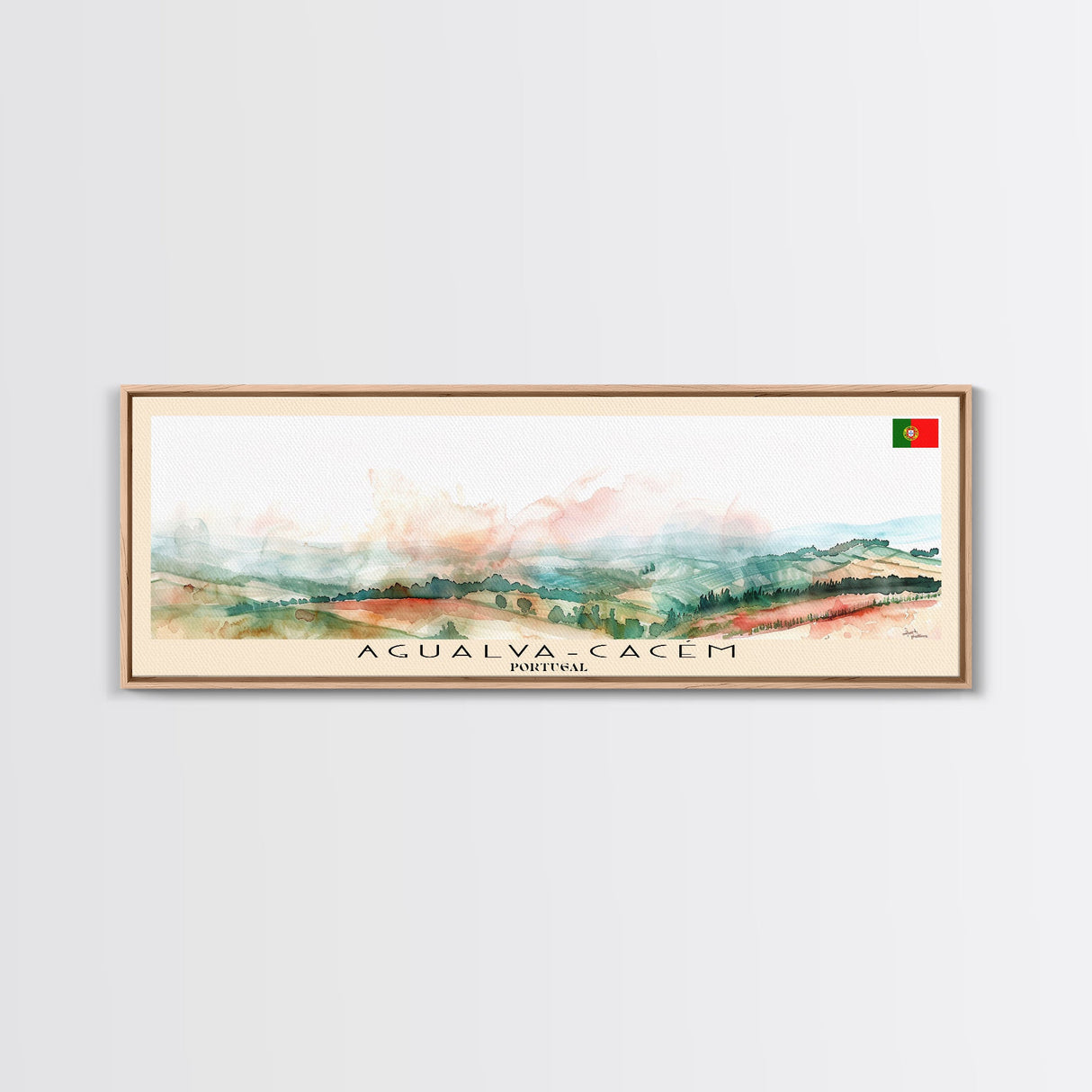 Agualva Portugal Wall Art, Panoramic Travel Poster, Panoramic Framed Canvas Print, City Wall Art, Wall Hanging Home Decor, Travel Art