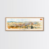 Albacete Spain Travel Print Wall Art, Panoramic City Art, Travel Art, Wall Decor, Vacation Gift, Framed Canvas Print Or Metal Art