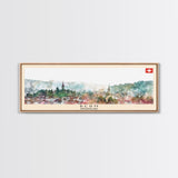 Bern Switzerland Travel Art, City Art, Framed Canvas Print or Metal Wall Art, Europe Travel Poster, Panoramic Wall Art, Extra Wide Wall Art