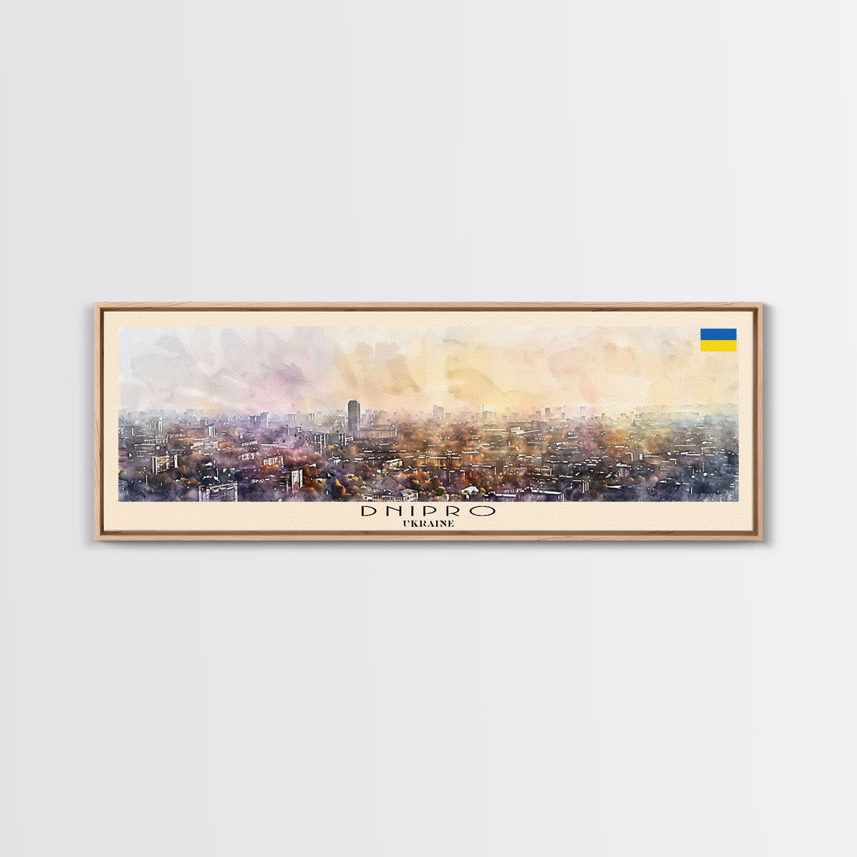 Dnipro Ukraine Wall Art, Panoramic Travel Poster, Panoramic Framed Canvas Print, City Wall Art, Wall Hanging Home Decor, Travel Art