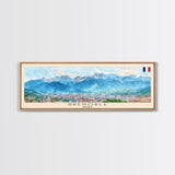 Grenoble France Travel Print Wall Art, Panoramic City Art, Travel Art, Wall Decor, Vacation Gift, Framed Canvas Print Or Metal Art