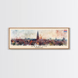 Haarlem Netherlands Travel Art, City Art, Framed Canvas Print or Metal Wall Art, Europe Travel Poster, Panoramic Wall Art, Extra Wide Wall Art