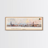 Hasselt Belgium Wall Art, Panoramic Travel Poster, Panoramic Framed Canvas Print, City Wall Art, Wall Hanging Home Decor, Travel Art