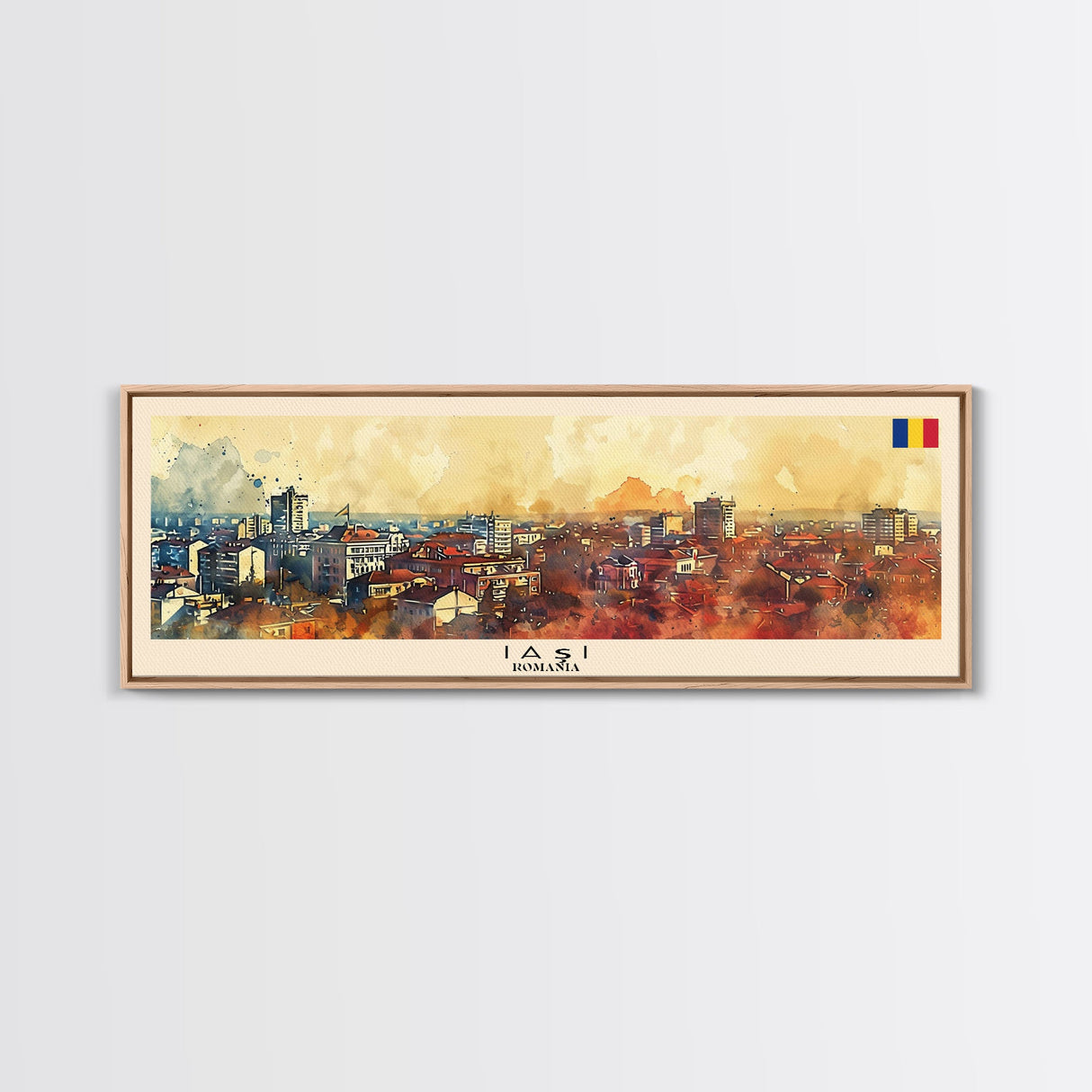 Lasi Romania Wall Art, Panoramic Travel Poster, Panoramic Framed Canvas Print, City Wall Art, Wall Hanging Home Decor, Travel Art