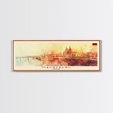 Magdeburg Germany Wall Art, Panoramic Travel Poster, Panoramic Framed Canvas Print, City Wall Art, Wall Hanging Home Decor, Travel Art